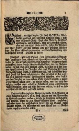 Erneuerte Feuer-Ordnung, Der Chur-Pfältzischen Haupt- und Residentz-Stadt Heydelberg