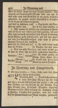 In Theurung und Hungersnoth.
