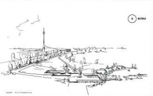 Hansjakob, Gottfried; Wien; Donaupark, Internationale Gartenschau Wien 1964, WIG '64 - Eingang Reichsbrücke (Perspektive)