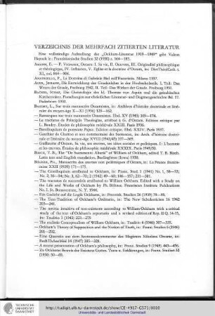Verzeichnis der mehrfach zitierten Literatur