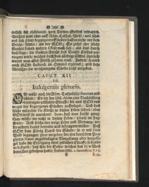 Caput XII. De Indulgentiis plenariis.