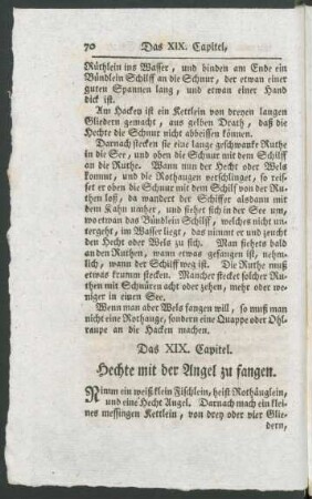 Das XIX. Capitel. Hechte mit der Angel zu fangen