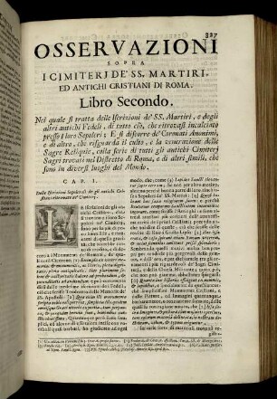 Libro Secondo. Nel quale si tratta delle Iscrizioni de' SS. Martiri, e degli altri antichi Fedeli [...]