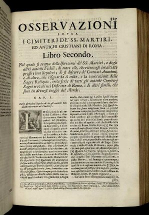 Libro Secondo. Nel quale si tratta delle Iscrizioni de' SS. Martiri, e degli altri antichi Fedeli [...]
