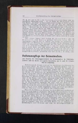 Volkstumspflege der Heimatmuseen.
