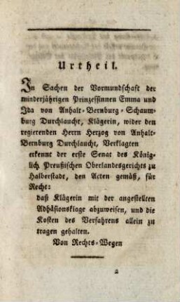 Urtheil