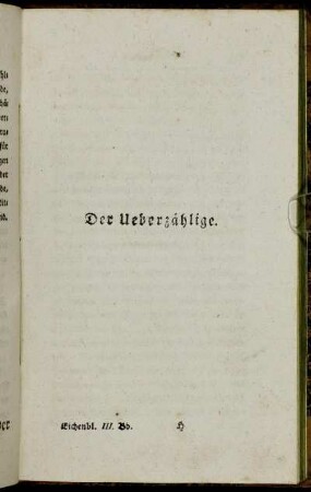 Der Ueberzählige.