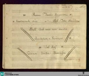 Tito Manlio. Excerpts - Don Mus.Ms. 216 : S, orch