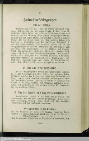 Aufnahmebedingungen