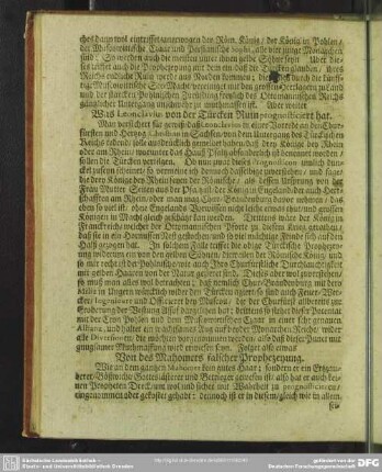 Von des Mahomets falscher Prophezeyung