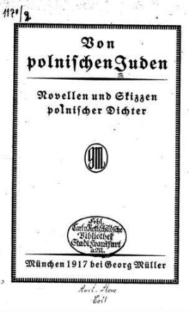 Von polnischen Juden : Novellen und Skizzen polnischer Dichter