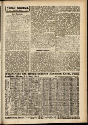 Zweite Ausgabe vom Mittwoch, den 22. Mai 1912.