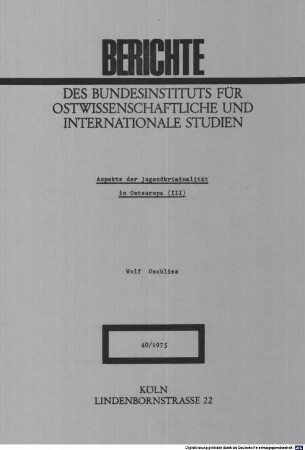 Aspekte der Jugendkriminalität in Osteuropa, 3