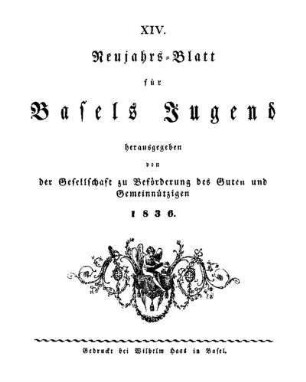 14: Neujahrsblatt für Basels Jugend - 14.1836