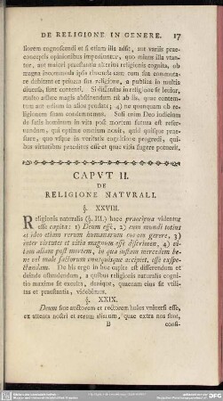 Caput II. De Religione Naturali