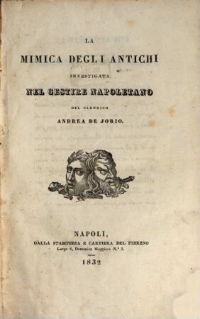 La mimica degli antichi investigata nel gestire Napoletano