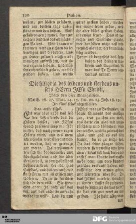 Die Historia des leidens und sterbens unsers Herrn Jesu Christi.