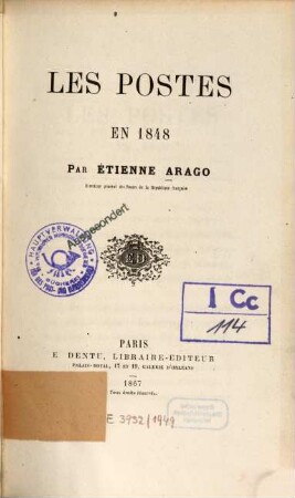 Les postes en 1848