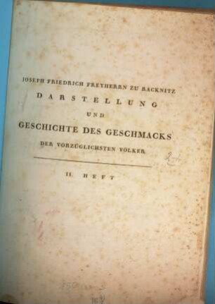 Darstellung und Geschichte des Geschmacks der vorzüglichsten Völker, H. 2