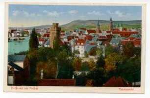 "Totalansicht" - Gesamtansicht mit Götzenturm, Deutschordenskirche (Peter und Paul), Kilianskirche (color)