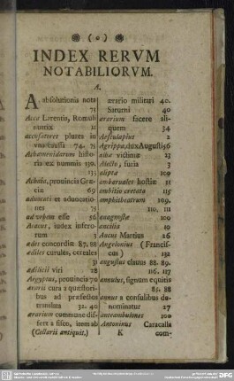 Index Rerum Notabiliorum