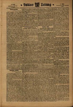 Zweite Ausgabe vom Samstag, den 02. Juli 1910.