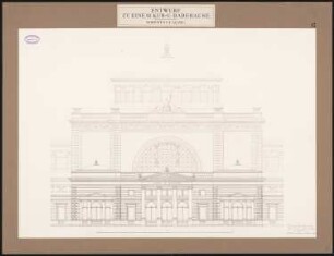 Kur- und Badehaus Schinkelwettbewerb 1878: Badehaus: Ansicht 1:75