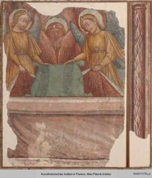 Freskenfragmente mit Szenen aus dem Leben Christi : Engel bei der Grablegung Christi