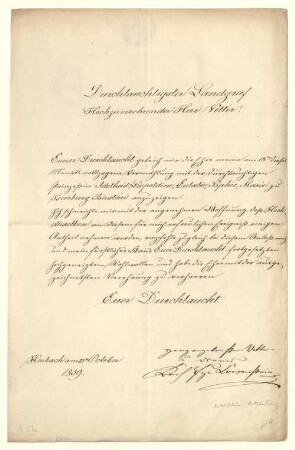Vermählungsanzeige mit Unterschrift