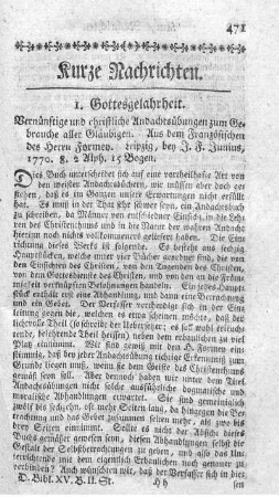 Vernünftige und christliche Andachtsübungen zum Gebrauche aller Gläubigen.