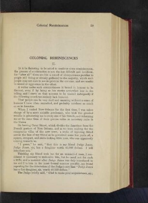 Colonial Reminiscences. II.