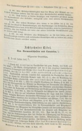 Achtzehnter Titel. Von Vormundschaften und Curatelen