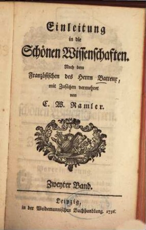 Einleitung in die Schönen Wissenschaften, 2