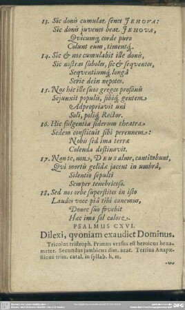 Psalmus CXVI. Dilexi, quoniam exaudiet Dominus