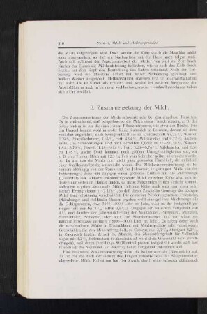 3. Zusammensetzung der Milch.