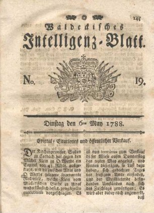 No. 19. Dinstag den 6ten May 1788