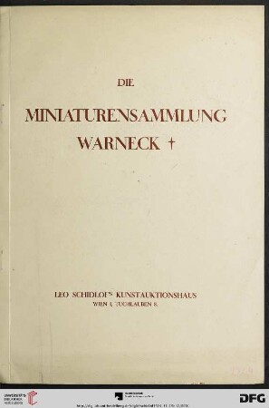 2: Sammlung Warneck: Versteigerung ...: Versteigerung: Mittwoch, den 19. November 1924