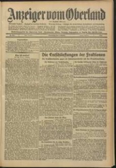 Anzeiger vom Oberland : Tageszeitung für das Oberamt Biberach und die Stadtgemeinde Biberach