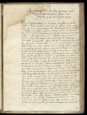 Articles extraicts des actes Synodaux conclus au Synode national de france tenu a Nîmes au mois de may de l'an 1572