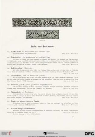 Stoffe und Stickereien (Nr. 194-251)