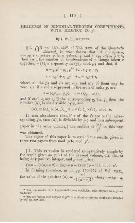 Residues of binomial-theorem coefficients with respect to ... .