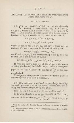 Residues of binomial-theorem coefficients with respect to ... .