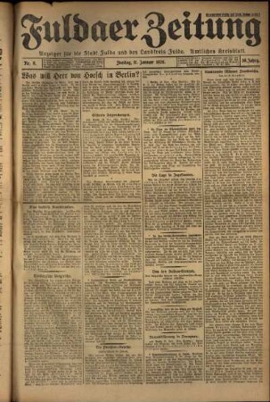 Ausgabe vom Freitag, den 11. Januar 1929.