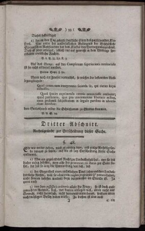 Dritter Abschnitt. Rechtsgründe zur Entscheidung dieser Sache.
