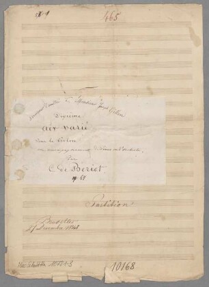 Variations, vl, pf (orch), op. 67 - BSB Mus.Schott.Ha 10781-3