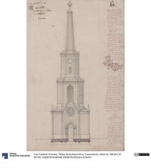 Teltow. St. Andreaskirche. Turmentwurf.