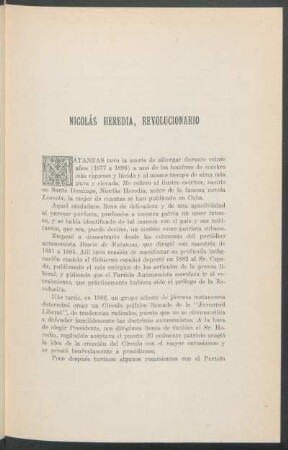 Nicolás Heredia, revolucionario