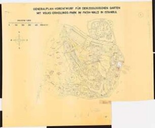 Zoologischer Garten mit Volkserholungspark am Fatihwald, Istanbul: Vorentwurf Generalplan 1:2000