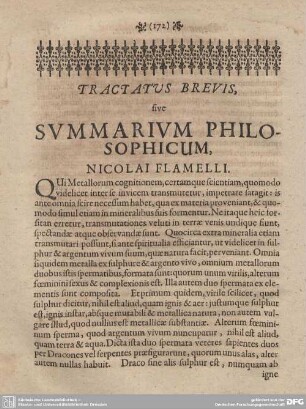 Tractaus Brevis, sive Summarium Philosophicum.