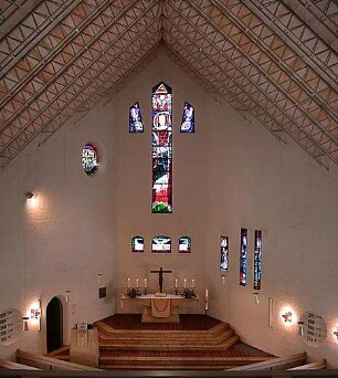 Gulbransson, Olaf Andreas; Rottach - Egern; Auferstehungskirche - Altarraum (Innenraumperspektive)